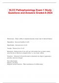  SLCC Pathophysiology Exam 1 Study Questions and Answers Graded A 2024