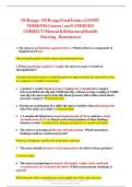 NUR2459 / NUR 2459 Final Exam 2 LATEST VERSIONS (Latest ) Mental & Behavioral Health Nursing - Rasmussen