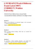 1-NURS 6512 Week 6 Midterm Exam Latest 100% CORRECT, Walden University