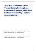 2024 HSCO 506 Wk 8 Quiz / Confrontation, Redemption, Professional Identity and Ethics Professional Identity – Latest Graded PASS A+