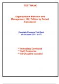 Test Bank for Organizational Behavior and Management, 12th Edition Konopaske (All Chapters included)