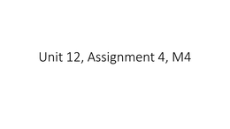 Unit 12- M4, Level 3 applied science