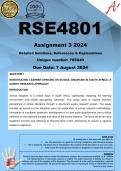 RSE4801 Assignment 3 (COMPLETE ANSWERS) 2024 (705049)- DUE 7 August 2024