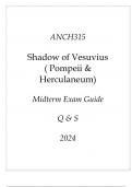 (UNE) ANCH315 Shadow of Vesuvius ( Pompeii & Herculaneum) Midterm Exam Guide Q & S 2024.