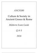 (UNE) ANCH380 Culture & Society in Ancient Greece & Rome Midterm Exam Guide Q & S 2024.