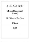 (AACN) Adult CCRN Clinical Judgment (Renal) CBT Content Revision 2024