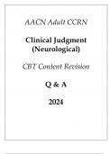 (AACN) Adult CCRN Clinical Judgment (Neurological) CBT Content Revision 2024.