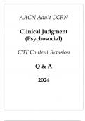 (AACN) Adult CCRN Clinical Judgment (Psychosocial) CBT Content Revision 2024.