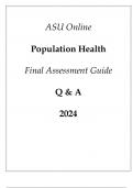 (ASU Online) Population health Final Assessment Guide Q & A 2024