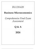 (JHU) BU.220.620 Business Microeconomics Comprehensive Final Exam Assessment Q & A