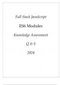 (Full Stack JavaScript) ES6 Modules Knowledge Assessment Q & S 2024.