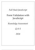 (Full Stack JavaScript) Form Validation with JavaScript Knowledge Assessment Q & S 2024.