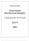 New Gen NCLEX-RN Client Needs ( Psychosociaal Integrity ) Comprehensive Test Guide Q & A 2024.