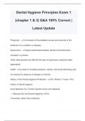 Dental Hygiene Principles Exam 1 (chapter 1 & 3) Q&A 100% Correct | Latest Update