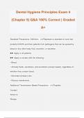 Dental Hygiene Principles Exam 4 (Chapter 5) Q&A 100% Correct | Graded A+