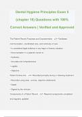 Dental Hygiene Principles Exam 5 (chapter 10) Questions with 100% Correct Answers | Verified and Approved