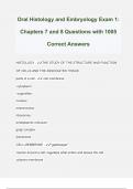 Oral Histology and Embryology Exam 1: Chapters 7 and 8 Questions with 100% Correct Answers