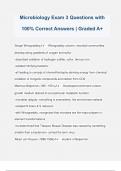 Microbiology Exam 3 Questions with 100% Correct Answers | Graded A+