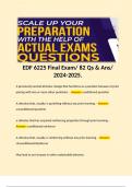 EDF 6225 Final Exam Qs & Ans Bundle. 