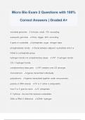 Micro Bio Exam 2 Questions with 100% Correct Answers | Graded A+