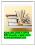 GEB 3213 Exam 1 Hayes FSU Questions With 100% Correct Answers 2024 