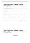 Plato Edmentum - Intro to Physics Mastery Test well answered