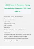 NSCA Chapter 15- Resistance Training Program Design Exam Q&A 100% Pass | Rated A+