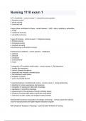 Nursing 1110 exam 1 Questions and answers.