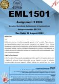 EML1501 Assignment 3 (COMPLETE ANSWERS) 2024 (651371)- DUE 16 August 2024