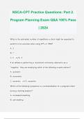 NSCA-CPT Practice Questions: Part 2. Program Planning Exam Q&A 100% Pass | 2024