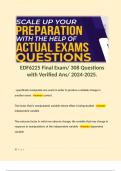 EDF6225 Final Exam/ 308 Questions with Verified Ans/ 2024-2025. 