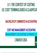 MANCOSA Cost and Management Accounting lecture notes