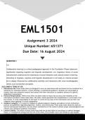 EML1501 Assignment 3 (ANSWERS) 2024 - DISTINCTION GUARANTEED