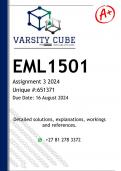 EML1501 Assignment 3 (QUALITY ANSWERS) 2024