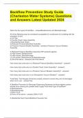 Backflow Prevention Study Guide (Charleston Water Systems) Questions and Answers Latest Updated 2024