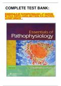 COMPLETE TEST BANK: ESSENTIALS OF PATHOPHYSIOLOGYCOMPLETE TEST BANK: ESSENTIALS OF PATHOPHYSIOLOGY, 4TH EDITION BY PH.D. PORTH, CAROL MATTSON, R.N. (AUTHOR) LATEST UPDATE  . 