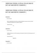 NRNP 6541 WEEK 11 FINAL EXAM 2024 93 0UT OF 100 POINTS VERSION 1