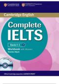 Complete IELTS Bands 4-5 Workbook all Questions & answers solved 100% accurately with Complete Solution Graded A+ latest version