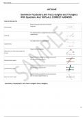  Geometry Vocabulary and Facts (Angles and Triangles) With Questions And 100% ALL CORRECT ANSWERS