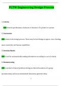 PLTW Engineering Design Process 2024 Questions and Answers Latest (2024 / 2025) (Verified Answers)