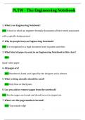 PLTW - The Engineering Notebook Questions With 100% Correct Answers 2024