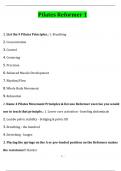 Pilates Reformer 1 Questions and Answers Latest (2024 / 2025) (Verified Answers)