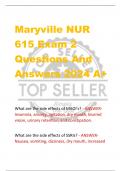 Maryville NUR  615 Exam 2 Questions And  Answers 2024 A+