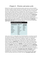 Summary Chapter 6: Proteins and Amino Acids. Nutrition, 4th edition, Insel et al.