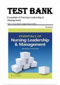 Test Bank for Essentials of Nursing Leadership & Management 7th Edition by Sally A Weiss. Ruth M Tappen 9780803669536 Complete 16 Chapters)