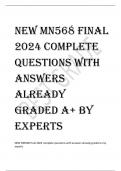 NEW MN568 Final  2024 complete  questions with  answers  already  graded a+ by  experts