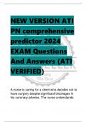 NEW VERSION ATI  PN comprehensive  predictor 2024  EXAM Questions  And Answers (ATI  VERIFIED)