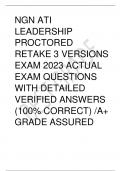 NGN ATI  LEADERSHIP  PROCTORED  RETAKE 3 VERSIONS  EXAM 2023 ACTUAL  EXAM QUESTIONS  WITH DETAILED  VERIFIED ANSWERS  (100% CORRECT) /A+  GRADE ASSURED