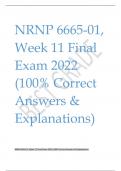 NRNP 6665-01,  Week 11 Final  Exam 2022  (100% Correct  Answers &  Explanations)