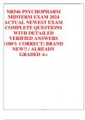 NR546 PSYCHOPHARM MIDTERM EXAM 2024 ACTUAL NEWEST EXAM COMPLETE QUESTIONS WITH DETAILED VERIFIED ANSWERS (100% CORRECT) BRAND NEW!! / ALREADY GRADED A+